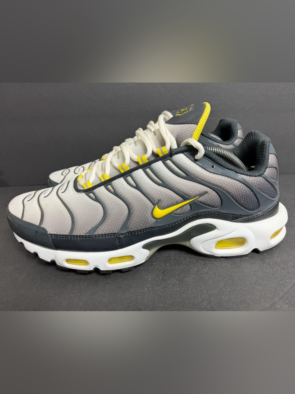 Nike Air Max Plus Bumble Bee Sneaker Black Gray Running Shoe CI2299-002 Men’s 13